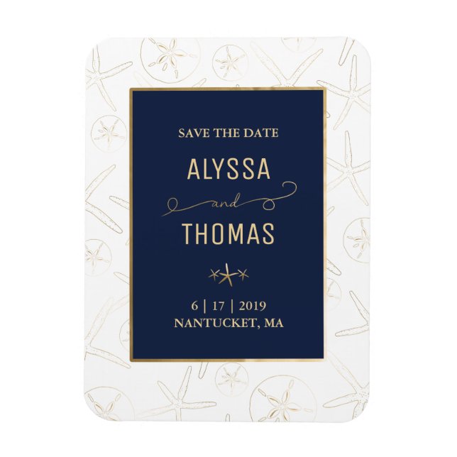 Magnet Flexible Enregistrer l'aimant de date - Mariage de plage, S (Vertical)