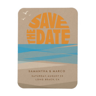 Magnet Flexible Enregistrer l'aimant de la date, mariage de plage