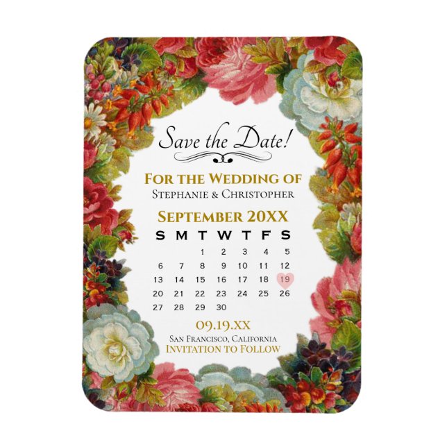Magnet Flexible Enregistrer le calendrier des dates Rustic Fall Fl (Vertical)