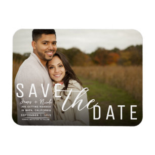 Magnet Flexible Enregistrez la date de mariage avec photo superpos