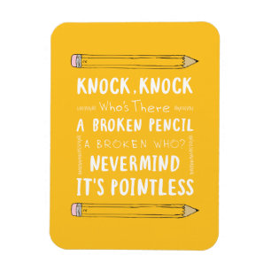 Magnet Flexible Enseignant Knock Blagues crayon Puns Humour enfant