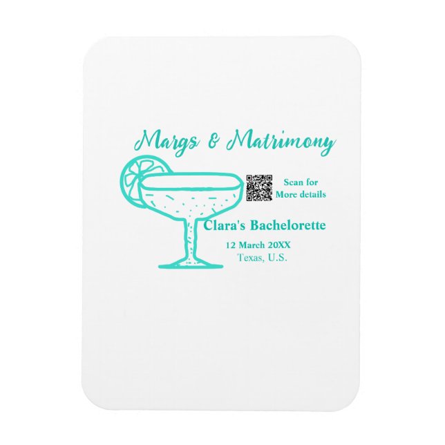 Magnet Flexible enterrement de vie de jeune fille Turquoise Margs  (Vertical)