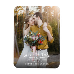 Magnet Flexible Entière Photo Moderne Mariage Minimaliste Enregist