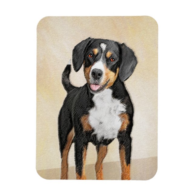 Magnet Flexible Entlebucher Mountain Dog Peinture - Art original (Vertical)