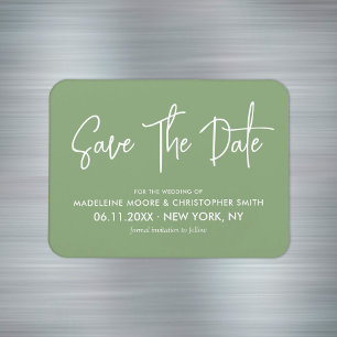 Magnet Flexible Épingle de calendrier moderne calligraphie Vert Sa
