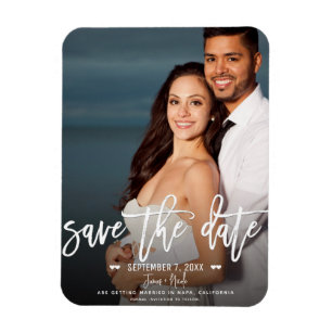 Magnet Flexible Épreuve de mariage moderne avec écriture blanche p