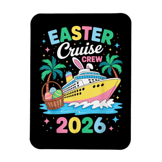 Magnet Flexible Équipage de croisière de Pâques 2026 Vacances fami (Vertical)