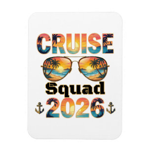 Magnet Flexible Équipe de croisière 2026 - Coucher de soleil rétro