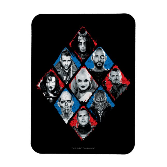 Magnet Flexible Équipe de suicide | Équipe spéciale X À damiers Di (Vertical)