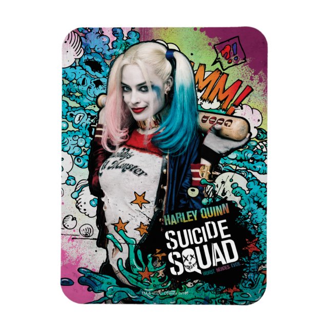 Magnet Flexible Équipe de suicide | Harley Quinn Caractère Graffit (Vertical)