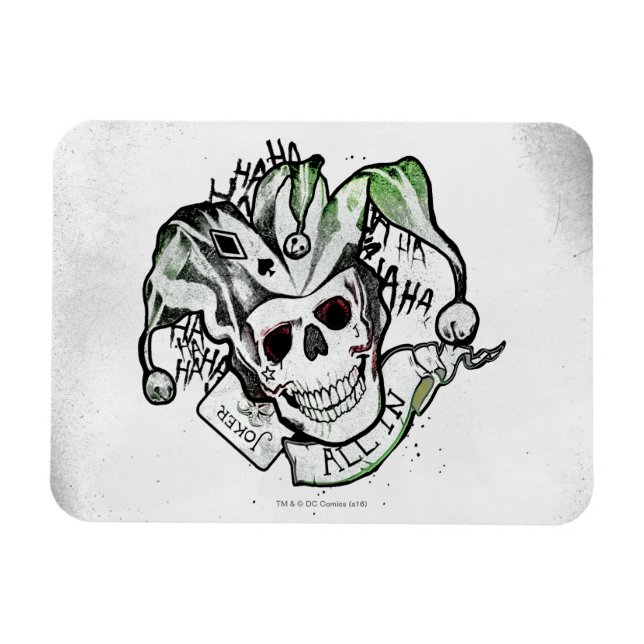 Magnet Flexible Équipe de suicide | Joker Crull "All In" Tattoo Ar (Horizontal)