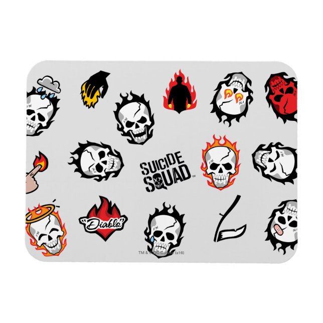 Magnet Flexible Équipe de suicide | Motif Diablo Emoji (Horizontal)