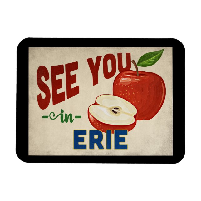 Magnet Flexible Erie Pennsylvania Apple - Vintage voyage (Horizontal)
