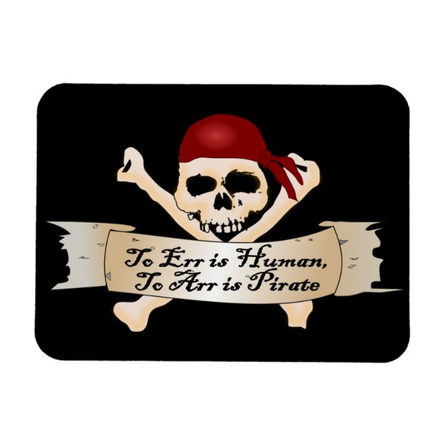 Magnet Flexible Err est humain, Arr est pirate (Horizontal)