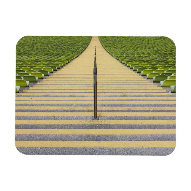 Magnet Flexible Escalier du stade entre rangées de sièges verts (Horizontal)