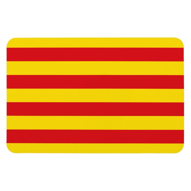 Magnet Flexible Espagne : Drapeau de La Senyera Catalogne (Horizontal)