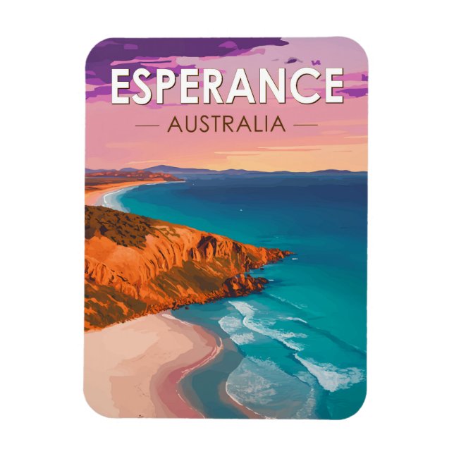 Magnet Flexible Esperance Australie Travel Art Vintage (Vertical)