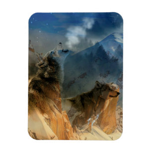Magnet Flexible Esprits de loups dans la fosse de montagne