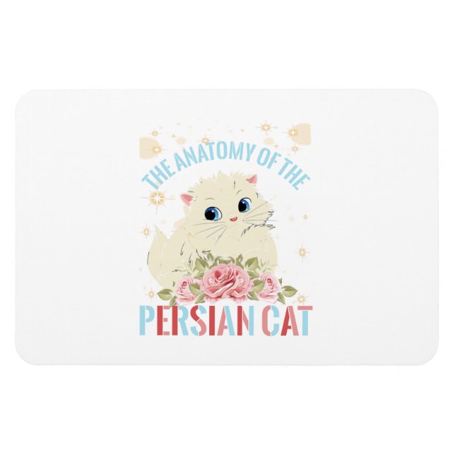 Magnet Flexible esthétique du chat, L'anatomie du chat perse (Horizontal)