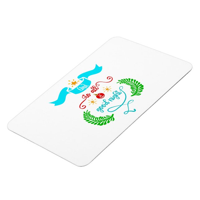 Magnet Flexible Et À Tous Bonne Nuit Noël, Typographie, ZSG (Côté Gauche)