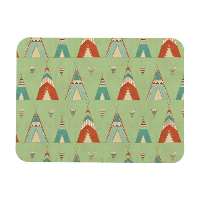 Magnet Flexible Étape Geo Sud-Ouest | Motif Teepee vert (Horizontal)