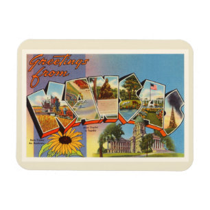 Magnet Flexible État de vieux souvenir de Vintage voyage du Kansa