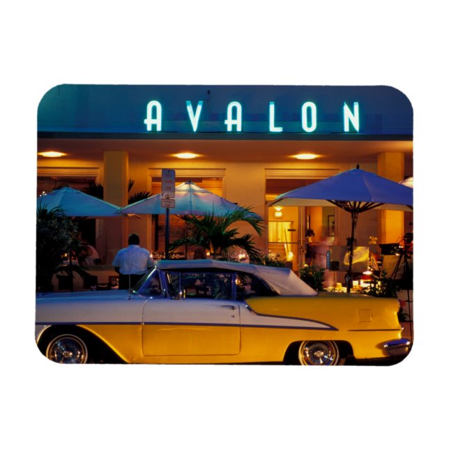 Magnet Flexible États-Unis, Floride, Miami, South Beach la nuit. (Horizontal)
