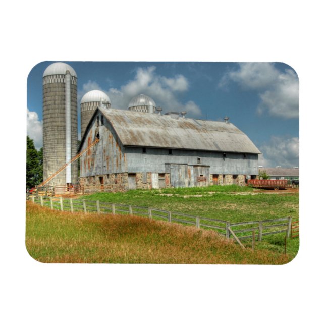 Magnet Flexible États-Unis, grange et silo du Minnesota (Horizontal)