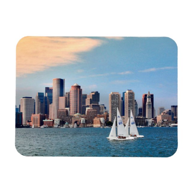 Magnet Flexible États-Unis, Massachusetts. Skyline du front de mer (Horizontal)