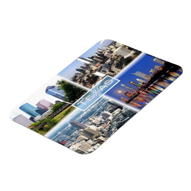 Magnet Flexible États-Unis Texas - Centre-ville de Houston - Centr (Côté Gauche)