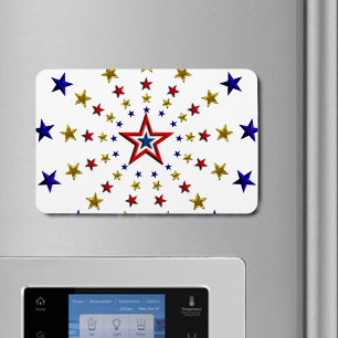 Magnet Flexible Étoiles patriotiques Motif Rouge Or Bleu Flexible