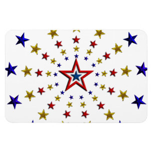 Magnet Flexible Étoiles patriotiques Motif Rouge Or Bleu Flexible