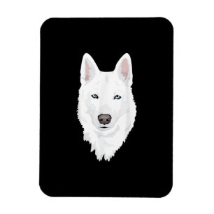 Magnet Flexible Etonnant Husky Sibérien blanc - Douce neige blanc
