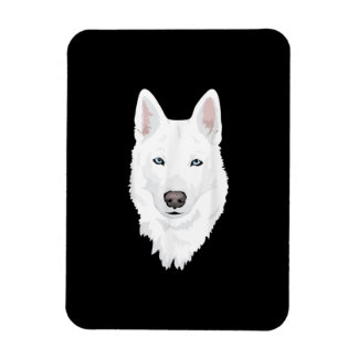 Magnet Flexible Etonnant Husky Sibérien blanc - Douce neige blanch