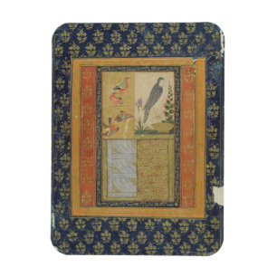 Magnet Flexible Étude d'oiseau et calligraphie, Golconda, Andhra