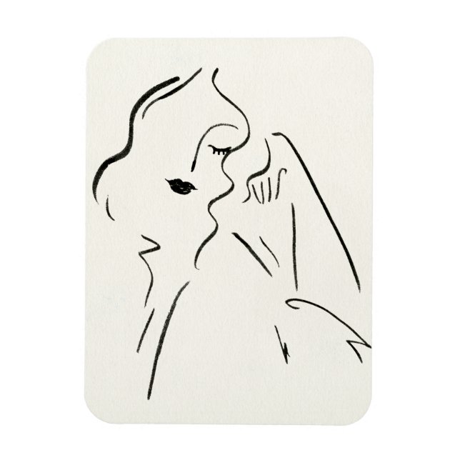Magnet Flexible Étude simple - Croquis d'une dame (Vertical)