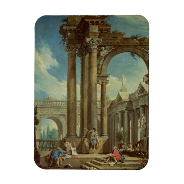 Magnet Flexible Etudier la perspective parmi les ruines romaines (Vertical)