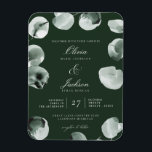 Magnet Flexible Eucalyptus Vert Muet Écrit Mariage moderne<br><div class="desc">Verdure et Eucalyptus scénarisé Moderne Faire-part de mariage Raffiné Aquarelle Muté - Sombre</div>
