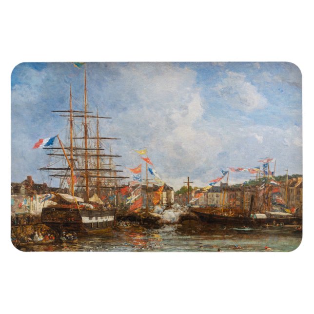 Magnet Flexible Eugene Boudin - Fête dans le bassin d'Honfleur (Horizontal)