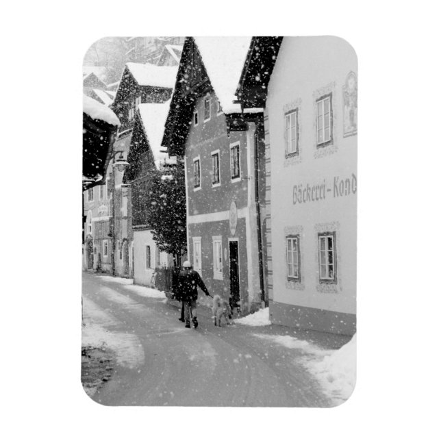 Magnet Flexible Europe, Autriche, Hallstat. Rue enneigée (Vertical)