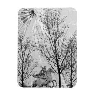 Magnet Flexible Europe, France, Paris. Statue et Ferris Wheel,