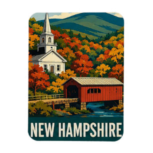 Magnet Flexible Évasion au village d'automne du New Hampshire 🍂