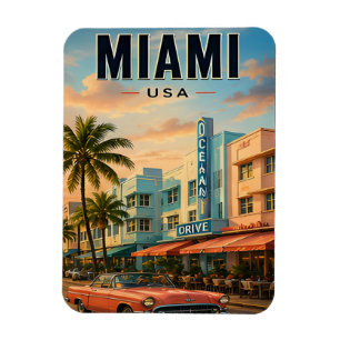 Magnet Flexible Évasion côtière colorée à Miami Floride