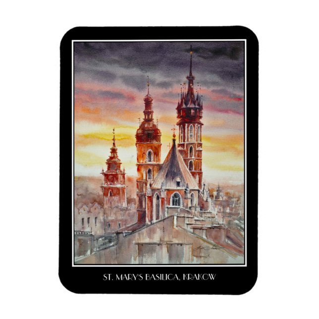 Magnet Flexible EVE Peint Cracovie, Pologne Vieille Ville (Vertical)