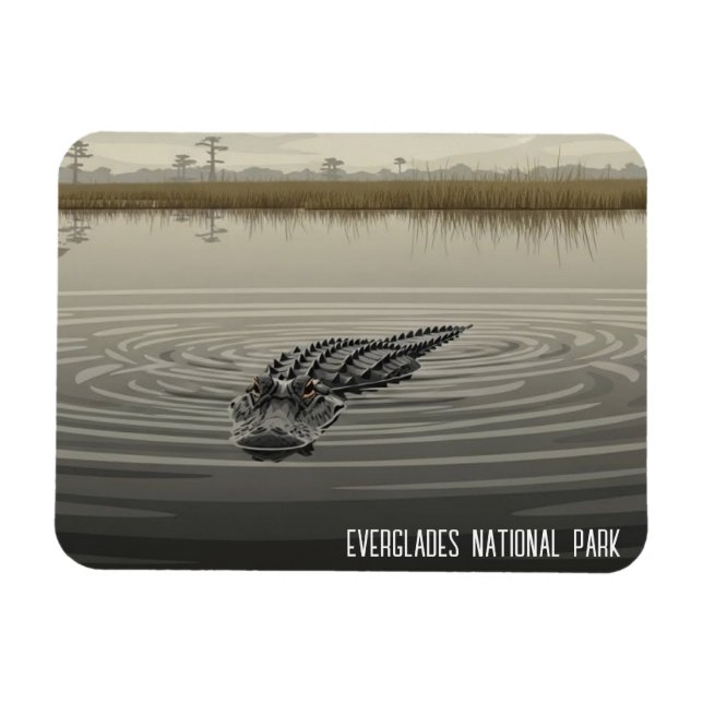 Magnet Flexible Everglades Florida Alligator Travel (Horizontal)