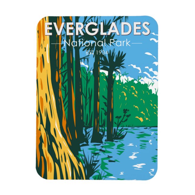 Magnet Flexible Everglades Parc National Floride Vintage (Vertical)