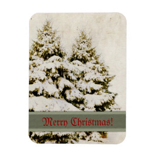 Magnet Flexible Evergreens d'hiver Vintages