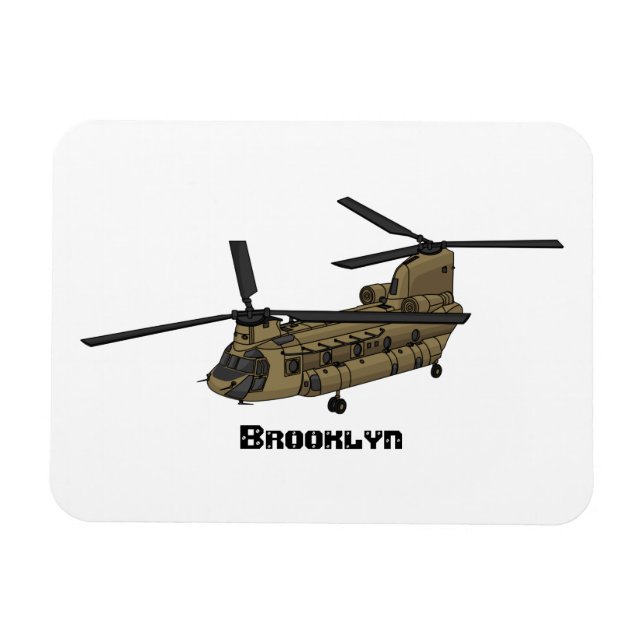 Magnet Flexible Exemple d'hélicoptère militaire Chinook (Horizontal)