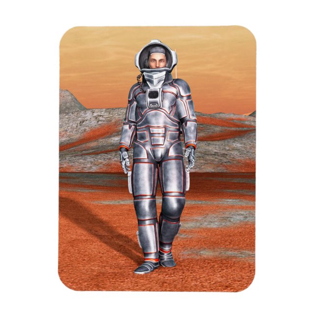 Magnet Flexible Explorateur de Mars Astronaute Planète Alien Art S (Vertical)