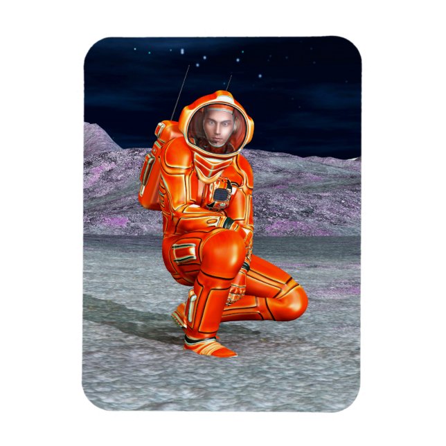 Magnet Flexible Explorateur de Mars Astronaute Planète Alien Art S (Vertical)